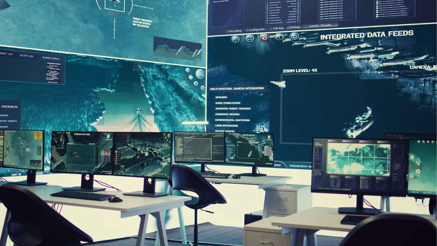  Computer monitors on desks