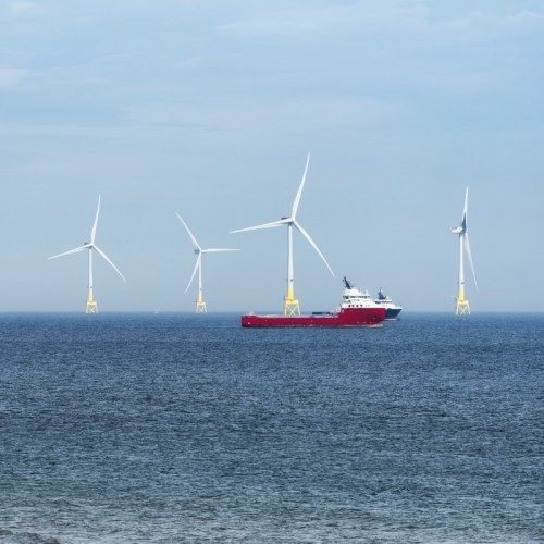 offshore wind guard vessel at work