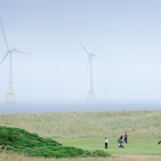 wind turbines off the coast of Scotland